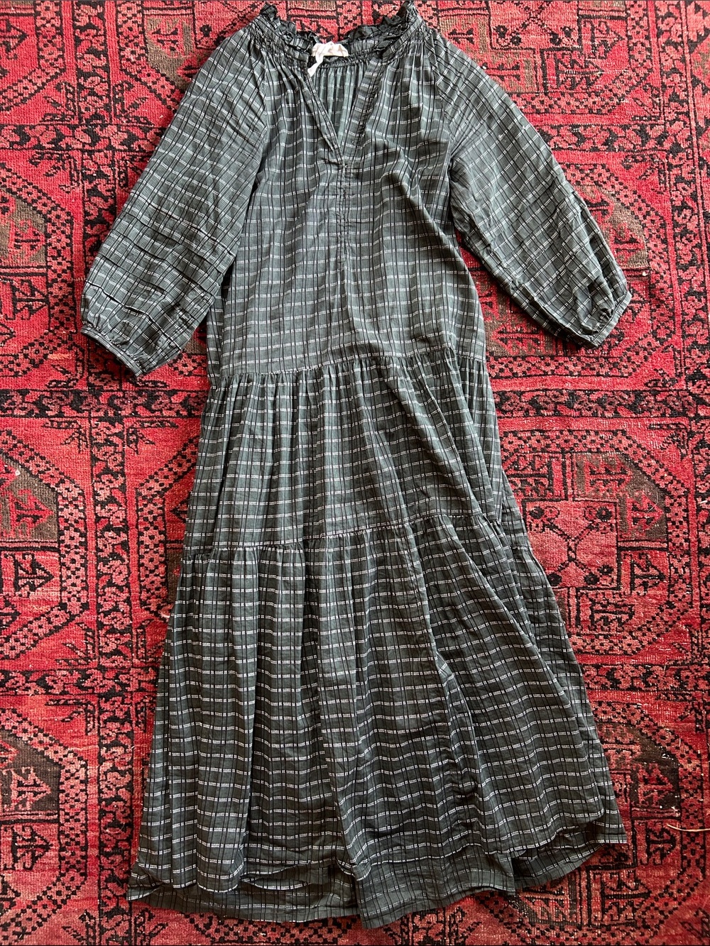 Apiece apart Women's Trinidad Maxi Dress in Madras Green size xs